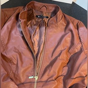 Baccini Tan Leather Jacket